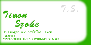 timon szoke business card
